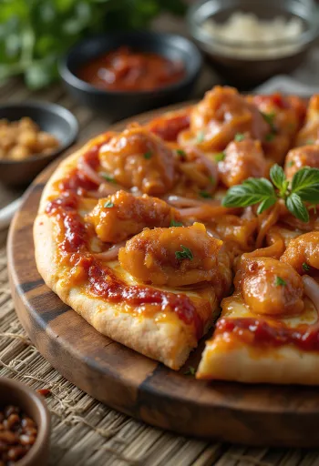 Barbecue chicken pizza s piletinom s roštilja i ljubičastim lukom