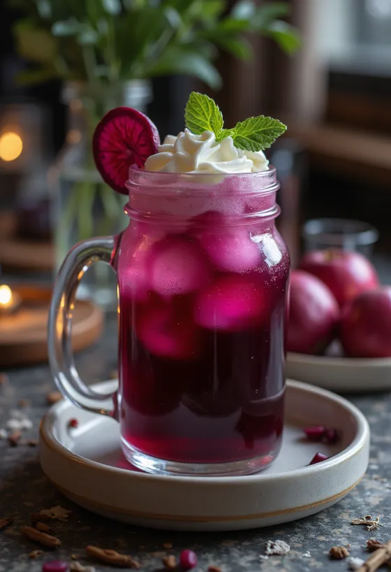 Cider od cikle i jabuke u čaši
