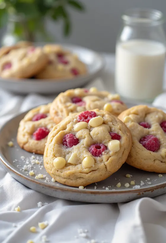 Svježe pečeni keksi s malinama