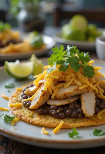 Meksička tostada s piletinom i crnim grahom