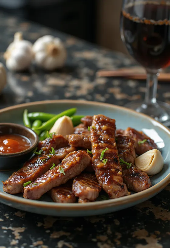 Juneći Bulgogi sa Ssamjang umakom korejsko jelo posluženo