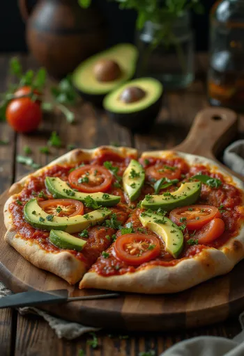 Veganska pizza s avokadom i svježim povrćem