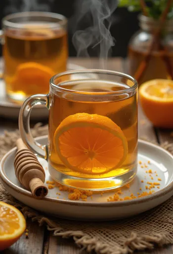 Cimet-med cider piće za zagrijavanje ukrašeno kriškom naranče i cimetom
