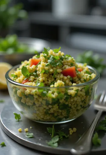 Tabbouleh od kvinoje sa svježim začinskim biljem poslužen