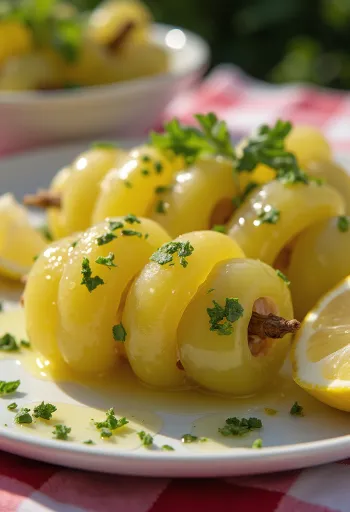 Punjeni listovi vinove loze s janjetinom, mediteransko jelo posluženo s jogurtom i limunom