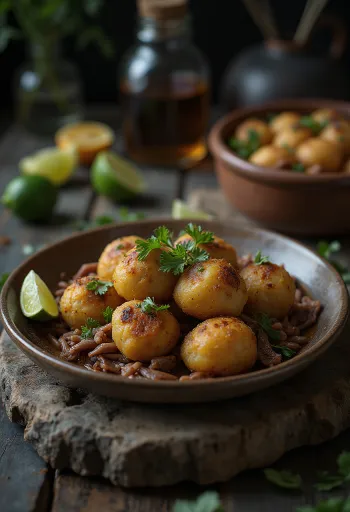 Acarajé sa usoljenom govedinom u zlatnosmeđe pečenom tijestu