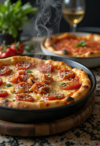 Chicago Deep-Dish Pizza s puno sira i umakom od rajčice