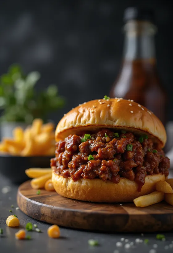 Klasični Sloppy Joe sendvič, s bogatim nadjevom od mljevenog mesa