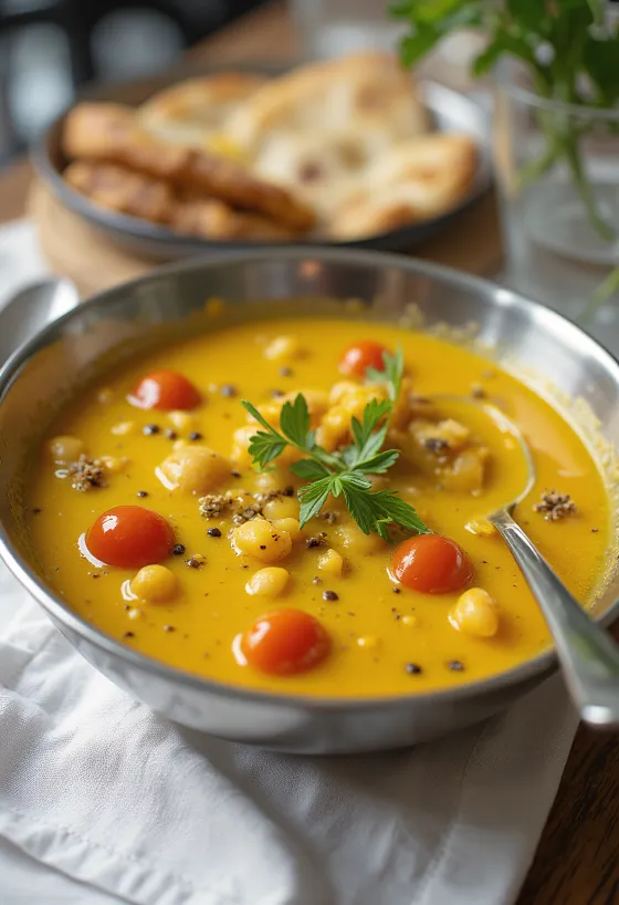 Moong Dal Fry bogatih začinskih okusa, sa svježim listovima korijandera