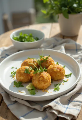 Acarajé sa salatom od zelenih rajčica, hrskavo brazilsko jelo