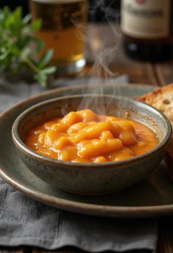 Poslužen pivski cheddar umak od rajčice