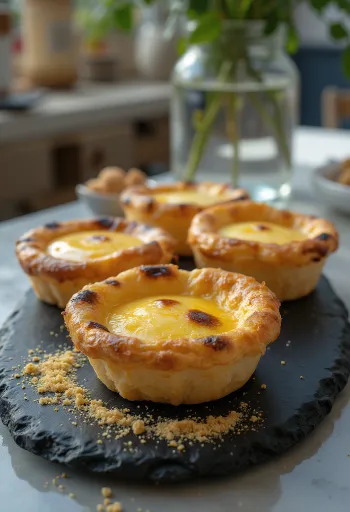 Tarte de nata s lisnatim tijestom, posluženo