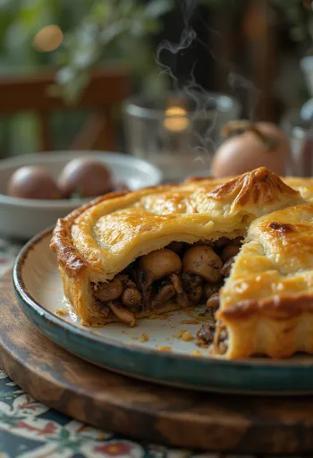 Pita od goluba poslužena sa zlatnom koricom