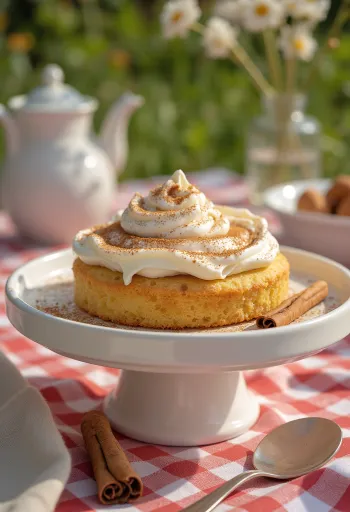 Torta s cimetom i šlagom posuta cimetom