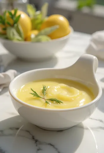 Kremasti umak od limuna i ružmarina u zdjeli