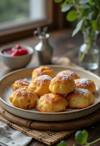 Æbleskiver poslužen s džemom od jagoda
