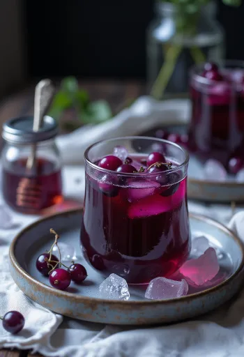 Čaj od crnog ribiza poslužen u visokoj čaši