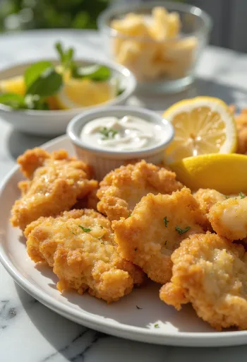 Pohani mozak u hrskavom paniranju poslužen sa svježim povrćem