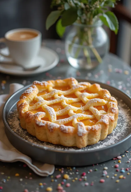 Crostata s klasičnim džemom od marelice, s hrskavim tijestom