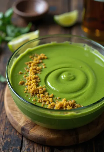 Krem juha od avokada sa špinatom poslužena