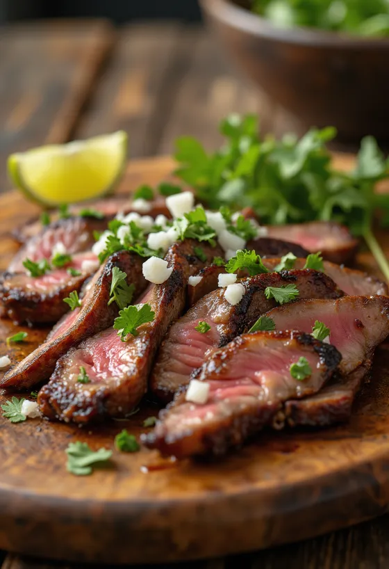 Carne asada servirana s tortiljom i salatom