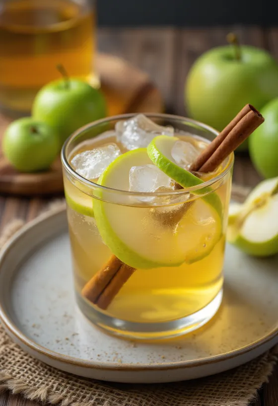 Francuski Calvados cider svježe poslužen u čaši