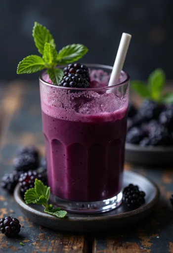 Osvježavajući smoothie od kupina svježe poslužen