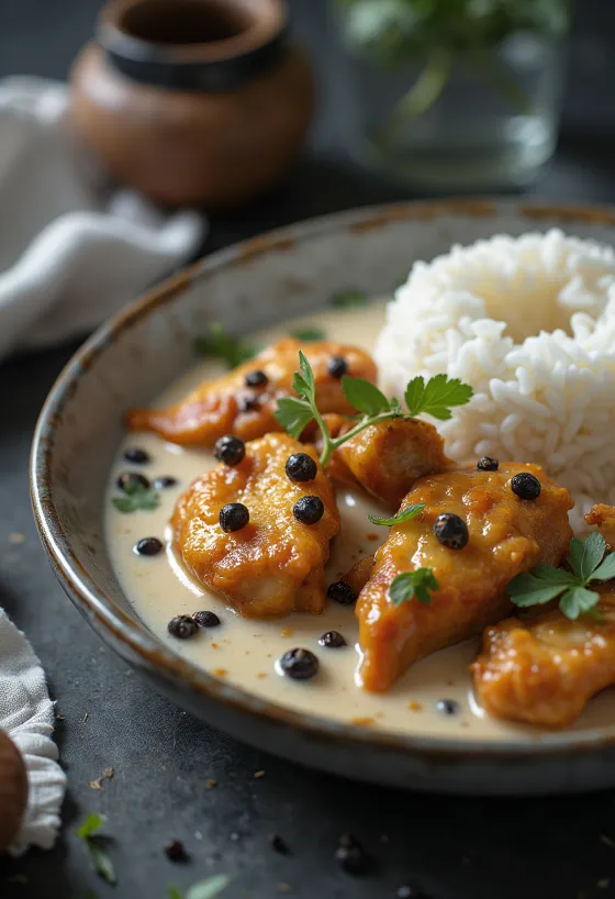 Adobo piletina s kokosom, u bogatom i kremastom kokosovom mlijeku, sa začinima