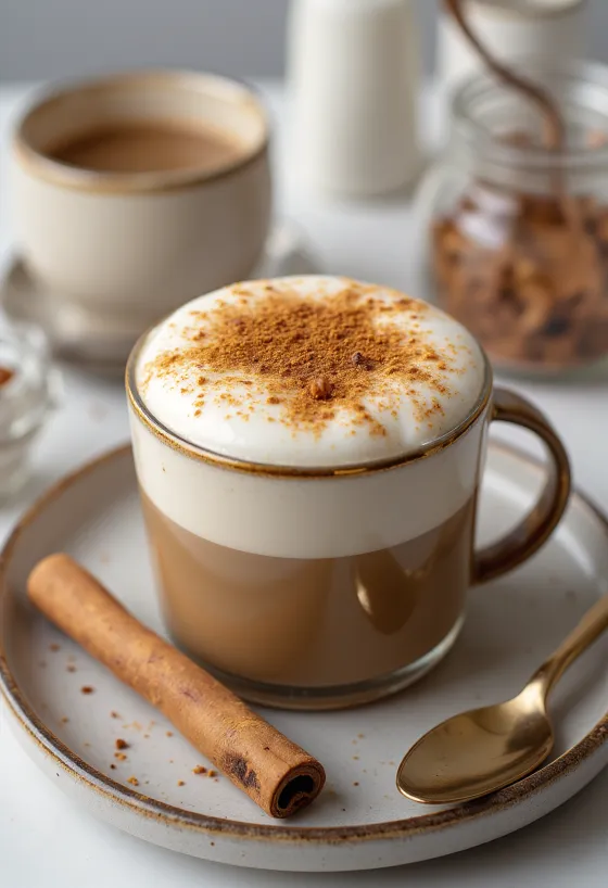 Začinjeni chai latte poslužen u šalici