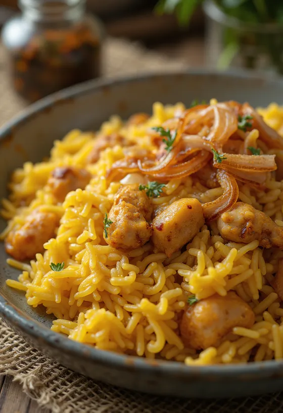 Bogati indijski biryani s piletinom