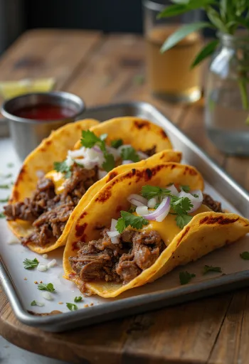 Janjeći Birria Tacos, začinjena meksička janjetina u tortilji