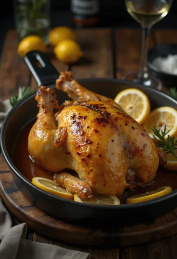 Pečena biserka s glazurom od limuna poslužena s povrćem