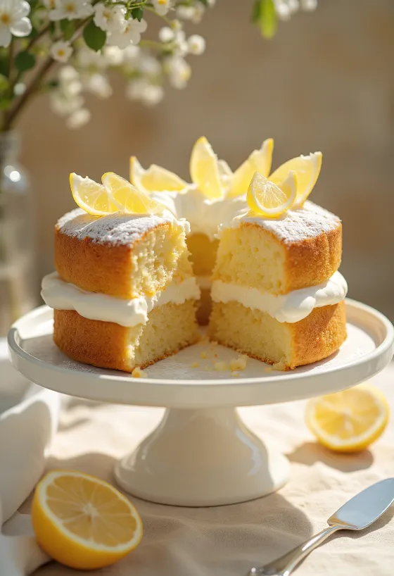 Torta od limuna poslužena na tanjuru