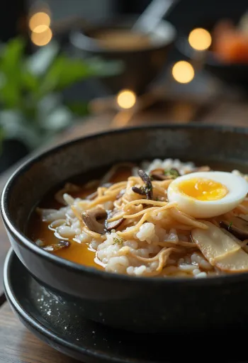 Zosui s gljivama poslužen