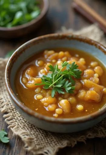 Poslužen umak od sezama s estragonom i đumbirom