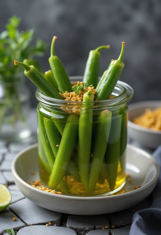 Slatko-kisela okra u staklenci