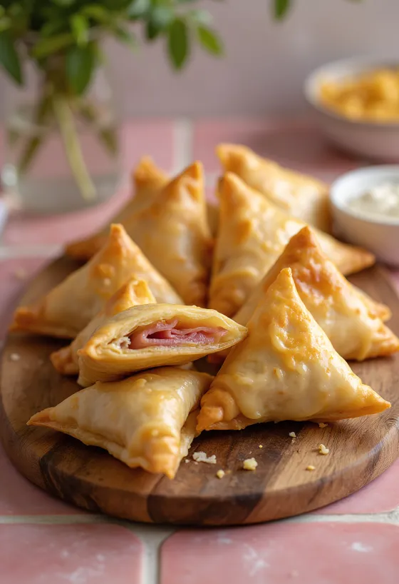 Samosa s dimljenom vratinom i sirom