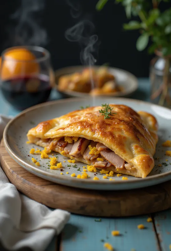 Calzone s narančom i patkom pečen do zlatno smeđe boje