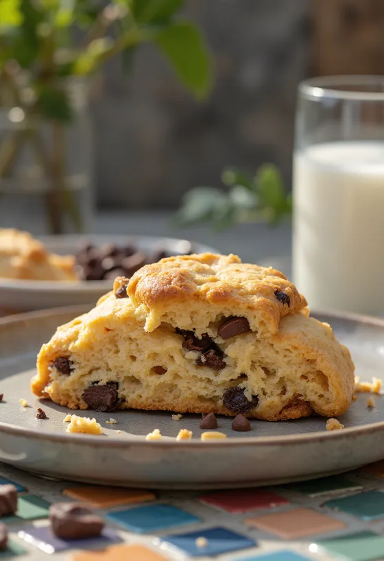Poslužen scone s maslacem od kikirikija i čokoladom