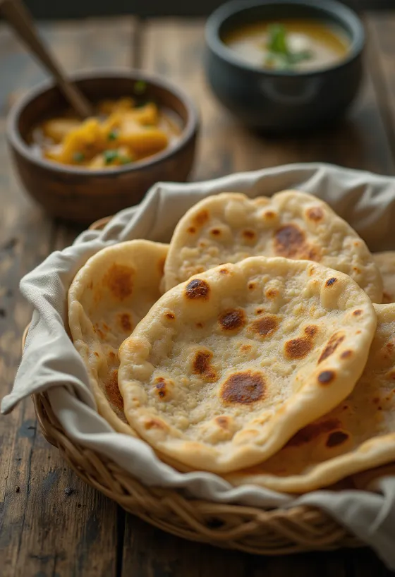 Mekani indijski chapati s mjehurićima