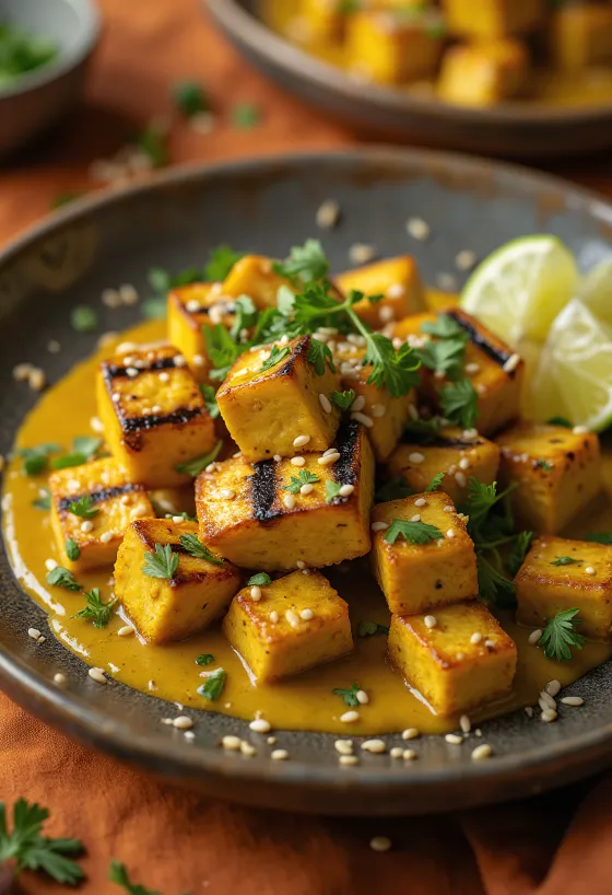 Grilani tofu s curry tahinijem