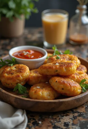 Akara kuglice poslužene s umakom od rajčice