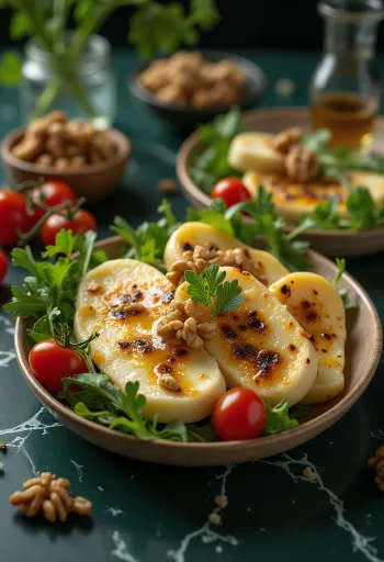 Leipäjuusto salata s orasima i rajčicom
