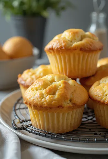 Mekani muffini sa svježim sirom pečeni do zlatno smeđe boje, posipani vanilijom i šećerom u prahu