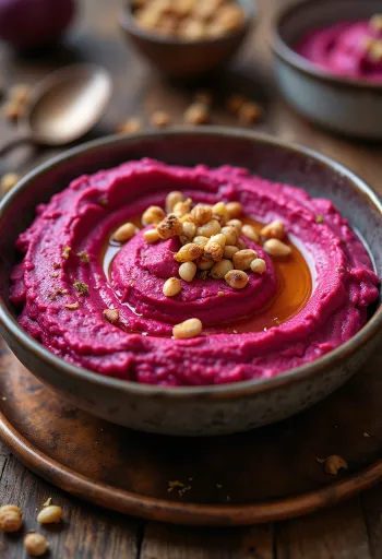 Humus od cikle ukrašen svježim peršinom