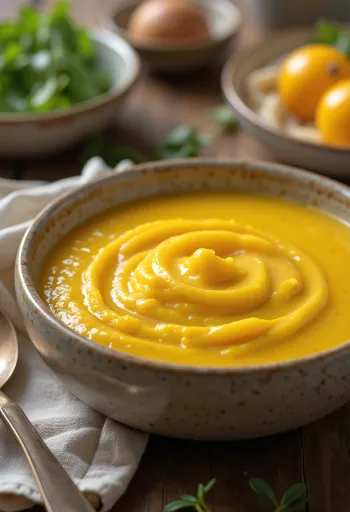 Voćni umak s curryjem poslužen u posudi