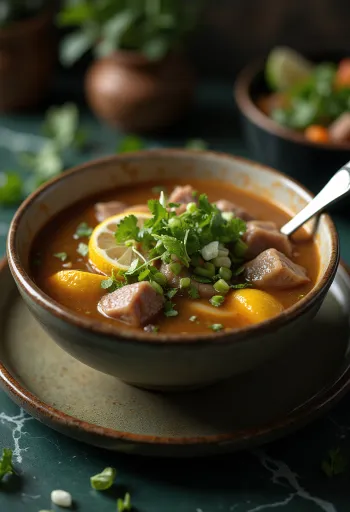 Soto Madura, začinjena goveđa juha sa svježim korijanderom i limunom