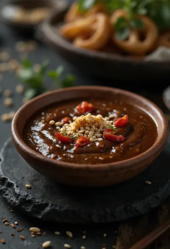 Servirani tamarind umak sa svježim povrćem