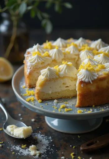 Klasična torta od svježeg sira posuta šećerom u prahu