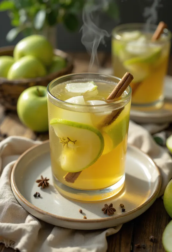 Cider od zelene jabuke u šalici